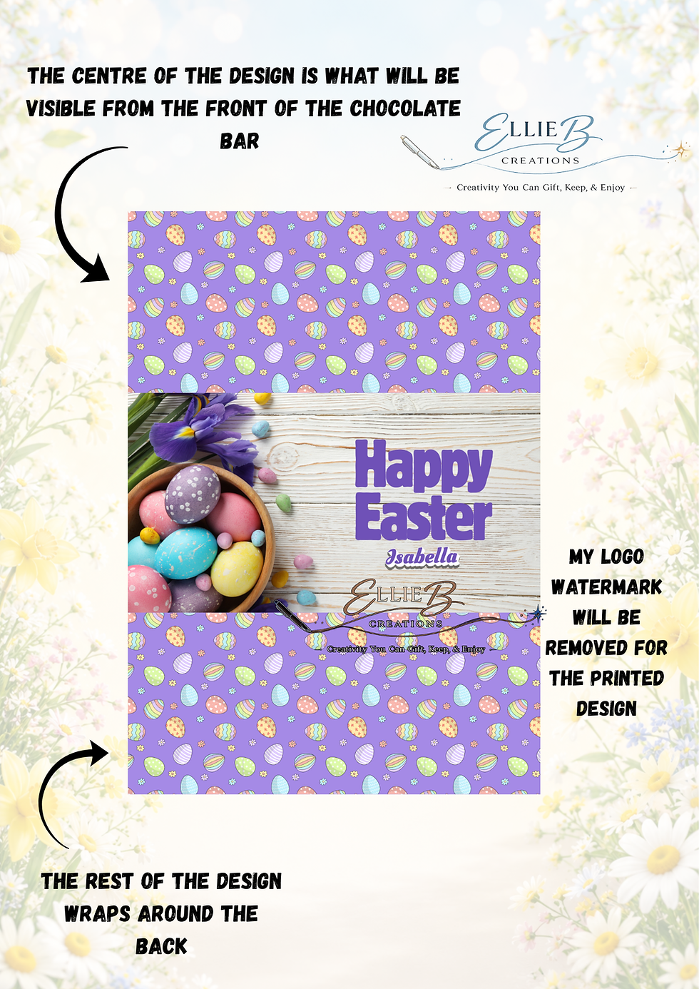 Thumbnail: Personalised Easter Chocolate Bar Wrapper 