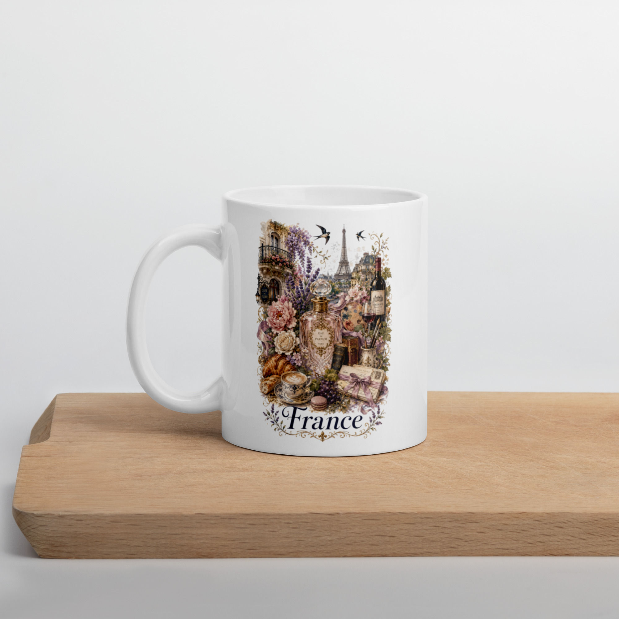 France White glossy mug