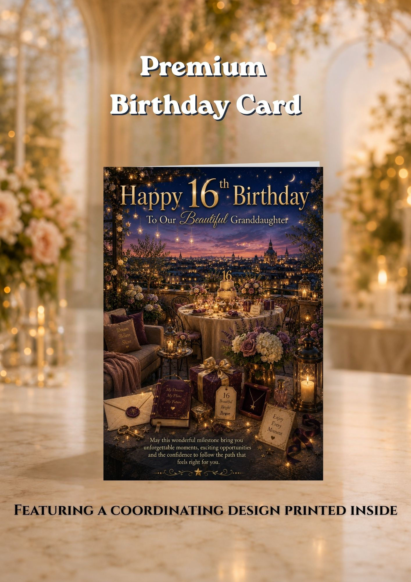 16th Birthday Granddaughter Card | Luxury 16th Birthday Card from Grandparents