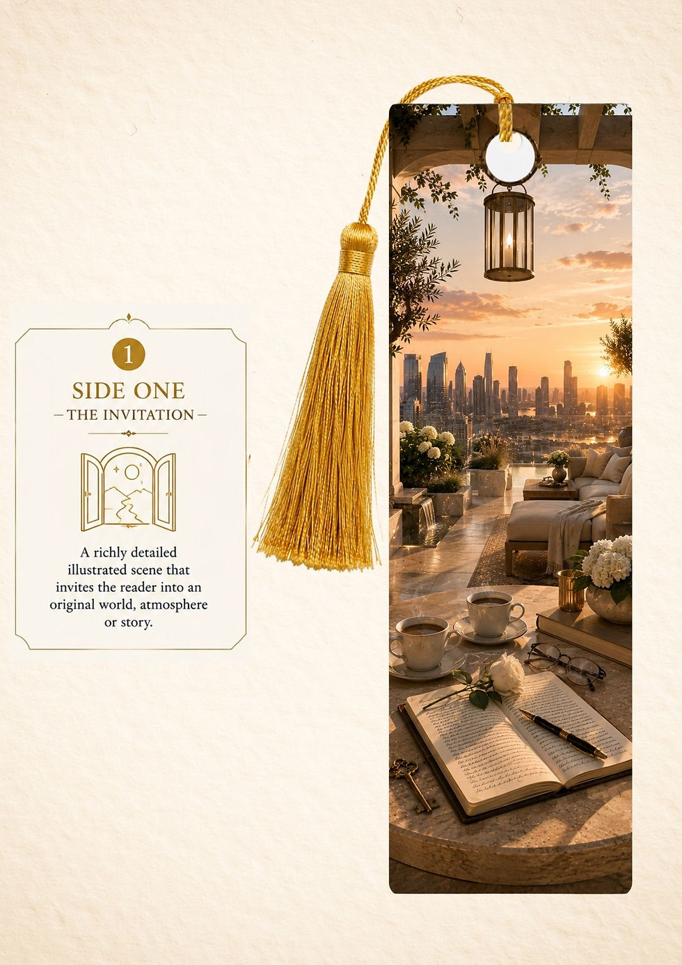 Thumbnail: Billionaire Romance Bookmark with Gold Tassel | Double-Sided Laminated