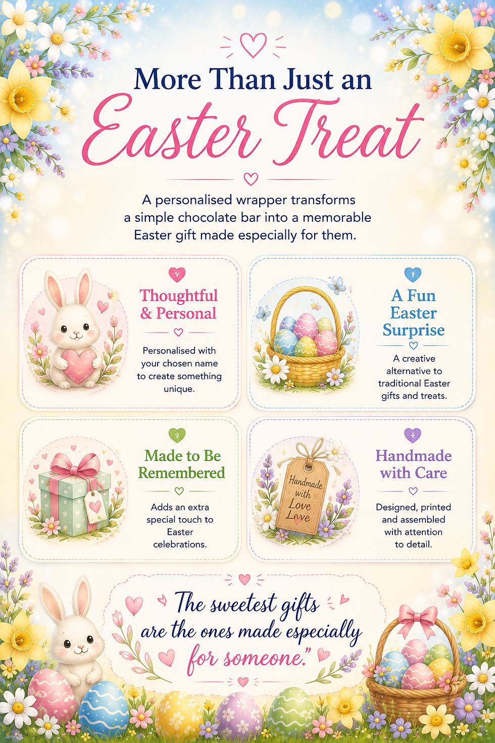 Thumbnail: Personalised Easter Chocolate Bar Wrapper 
