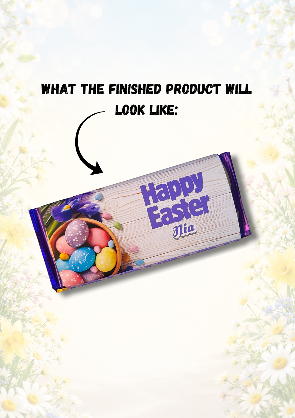 Thumbnail: Personalised Easter Chocolate Bar Wrapper 