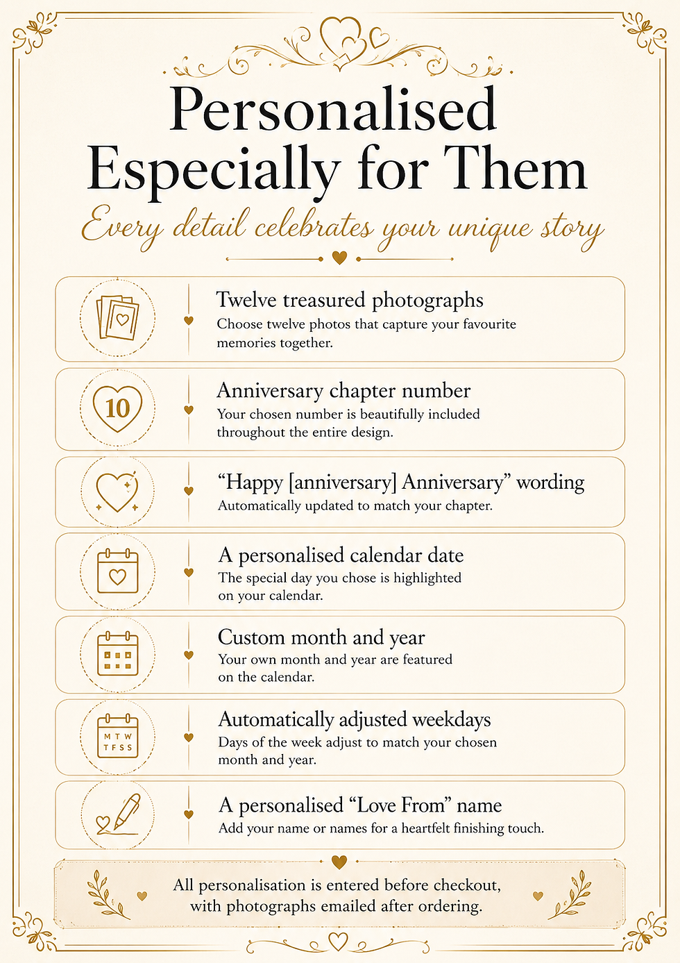 Thumbnail: Personalised Anniversary Photo Collage Print with Calendar & 12 Photos