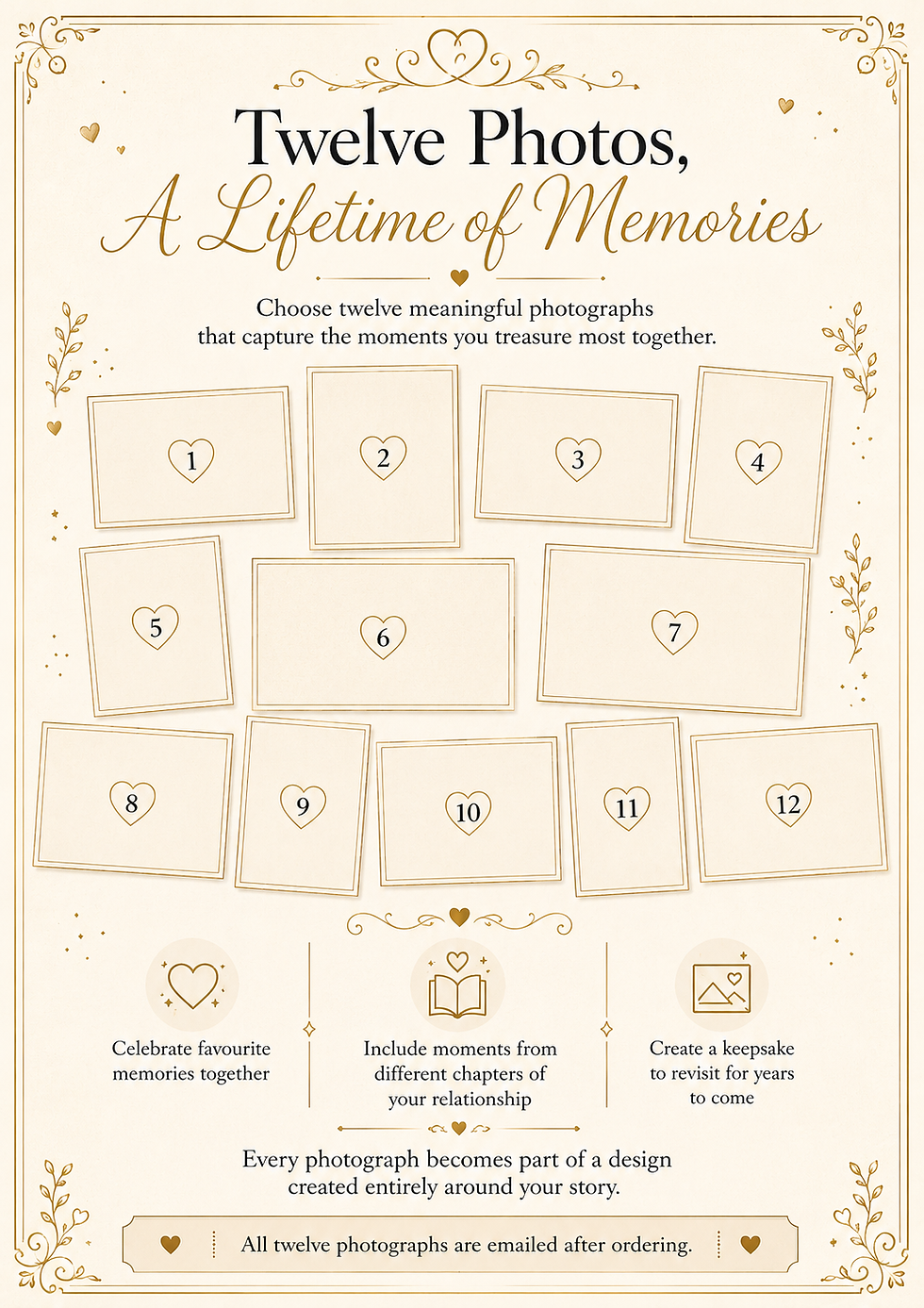 Thumbnail: Personalised Anniversary Photo Collage Print with Calendar & 12 Photos