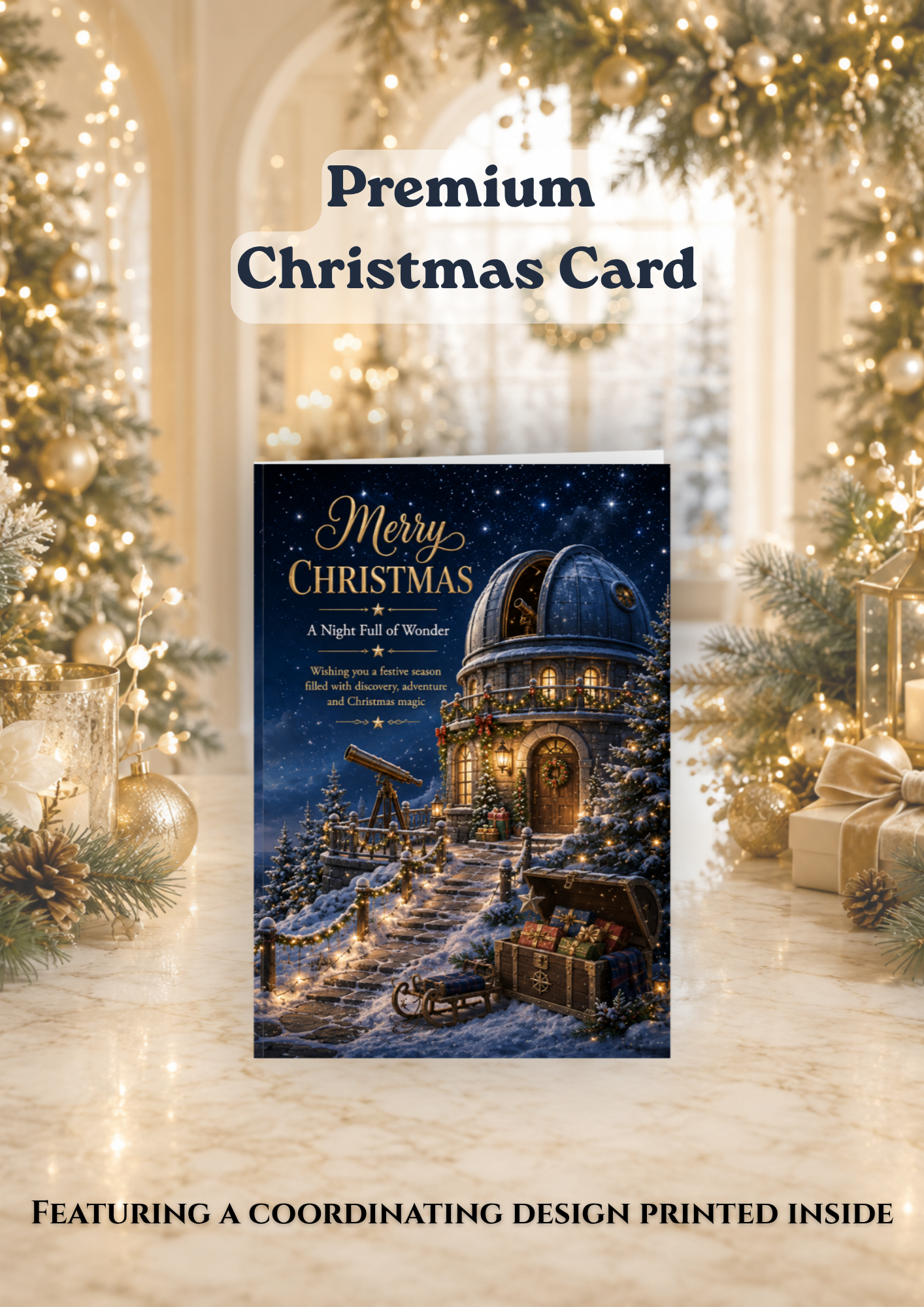 Children's Christmas Card | A Night Full of Wonder Observatory | With Envelope
