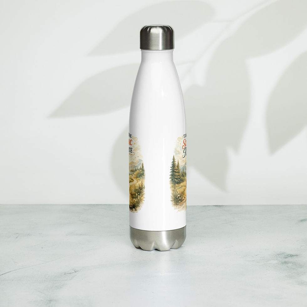Thumbnail: Stainless steel water bottle | Take the scenic route | Man