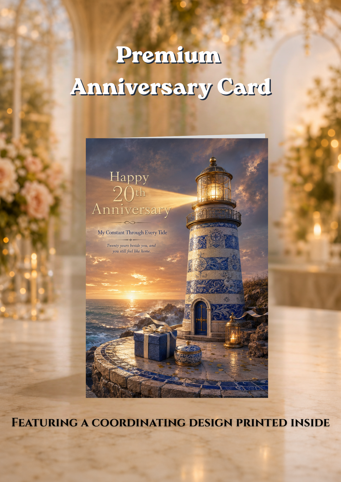 20th Wedding Anniversary Card for Him | China Anniversary | Envelope Included