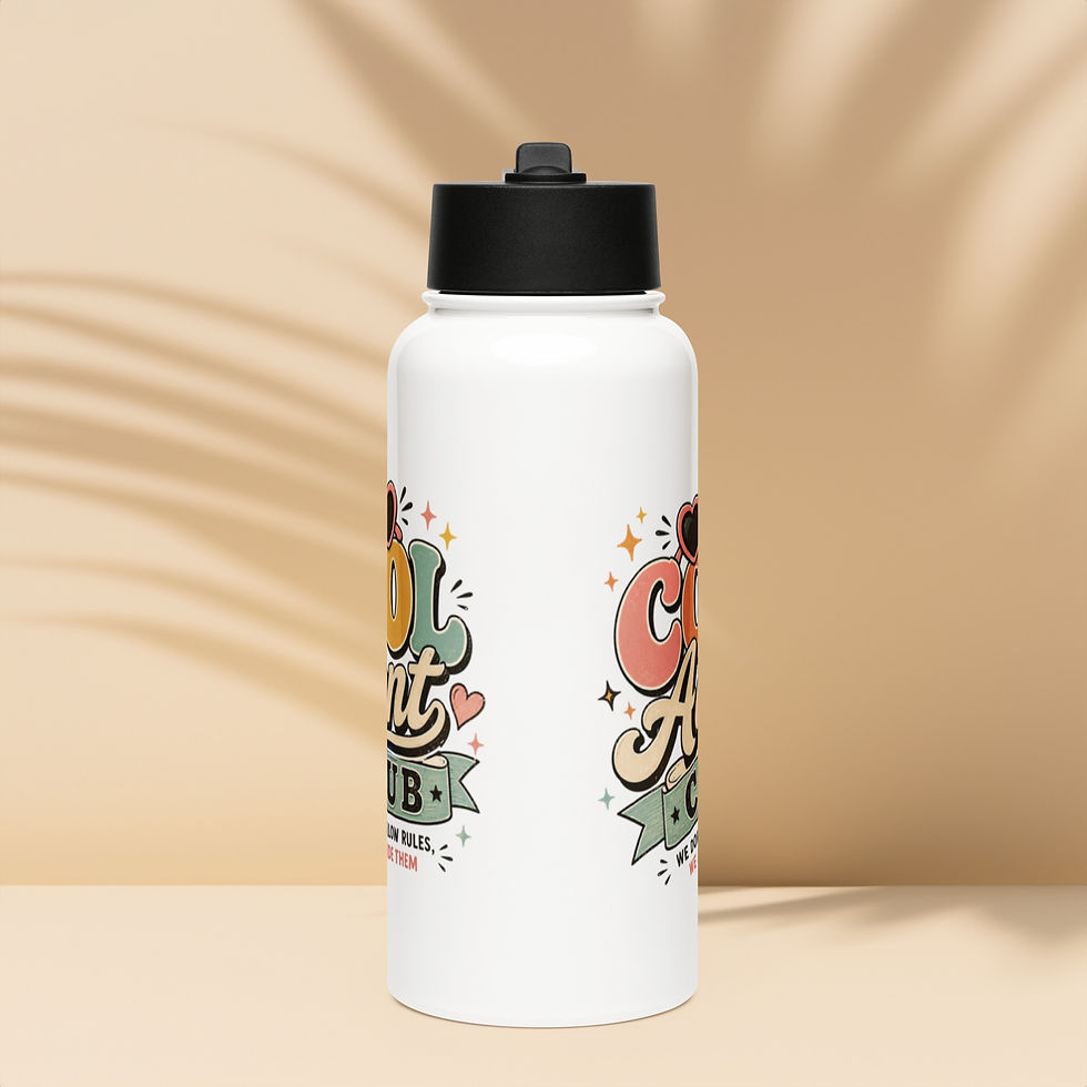 Thumbnail: Stainless steel water bottle with a straw lid: Cool Aunt Club