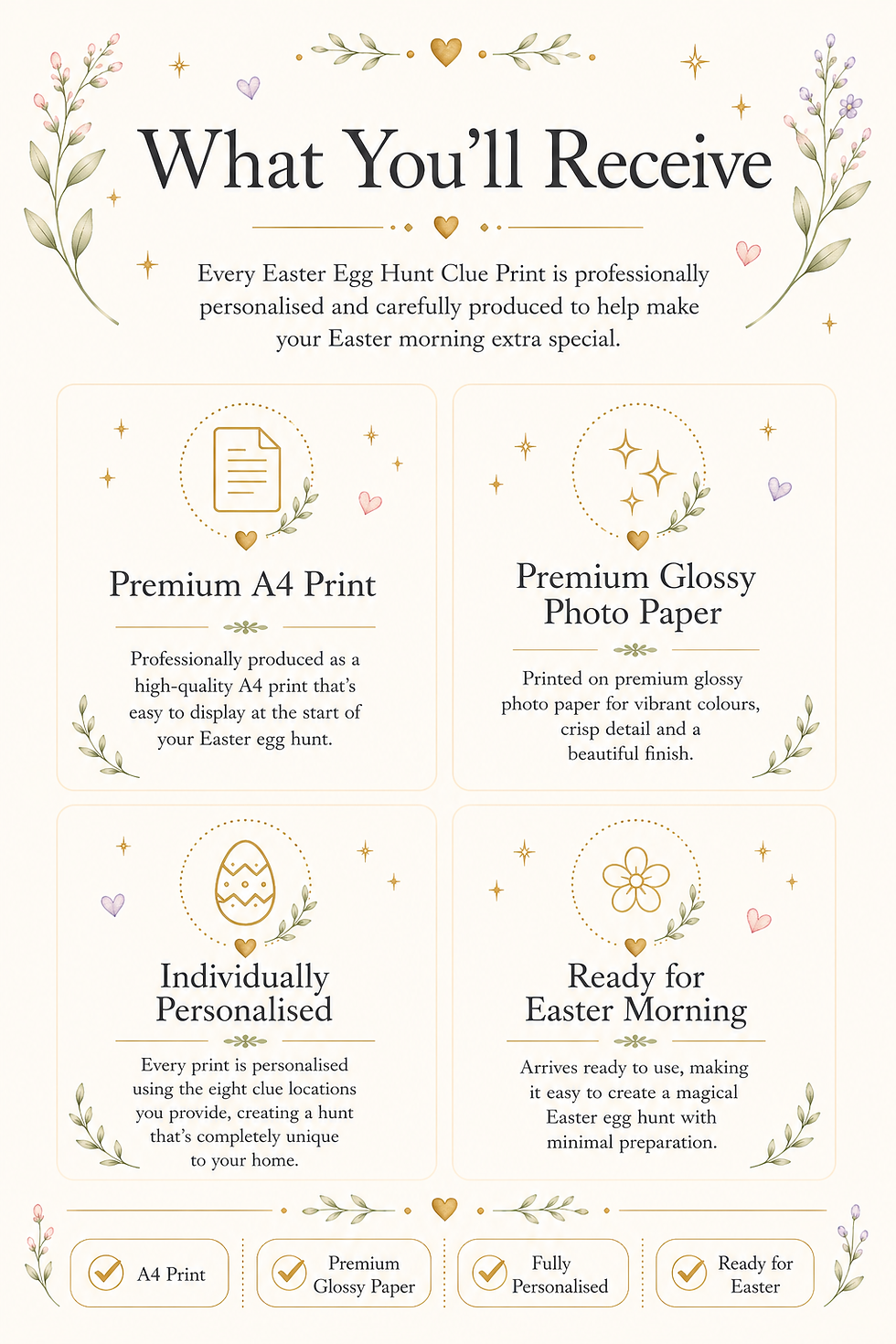 Thumbnail: Personalised Easter Egg Hunt Clue Print | Custom Easter Bunny Hunt Activity | A4