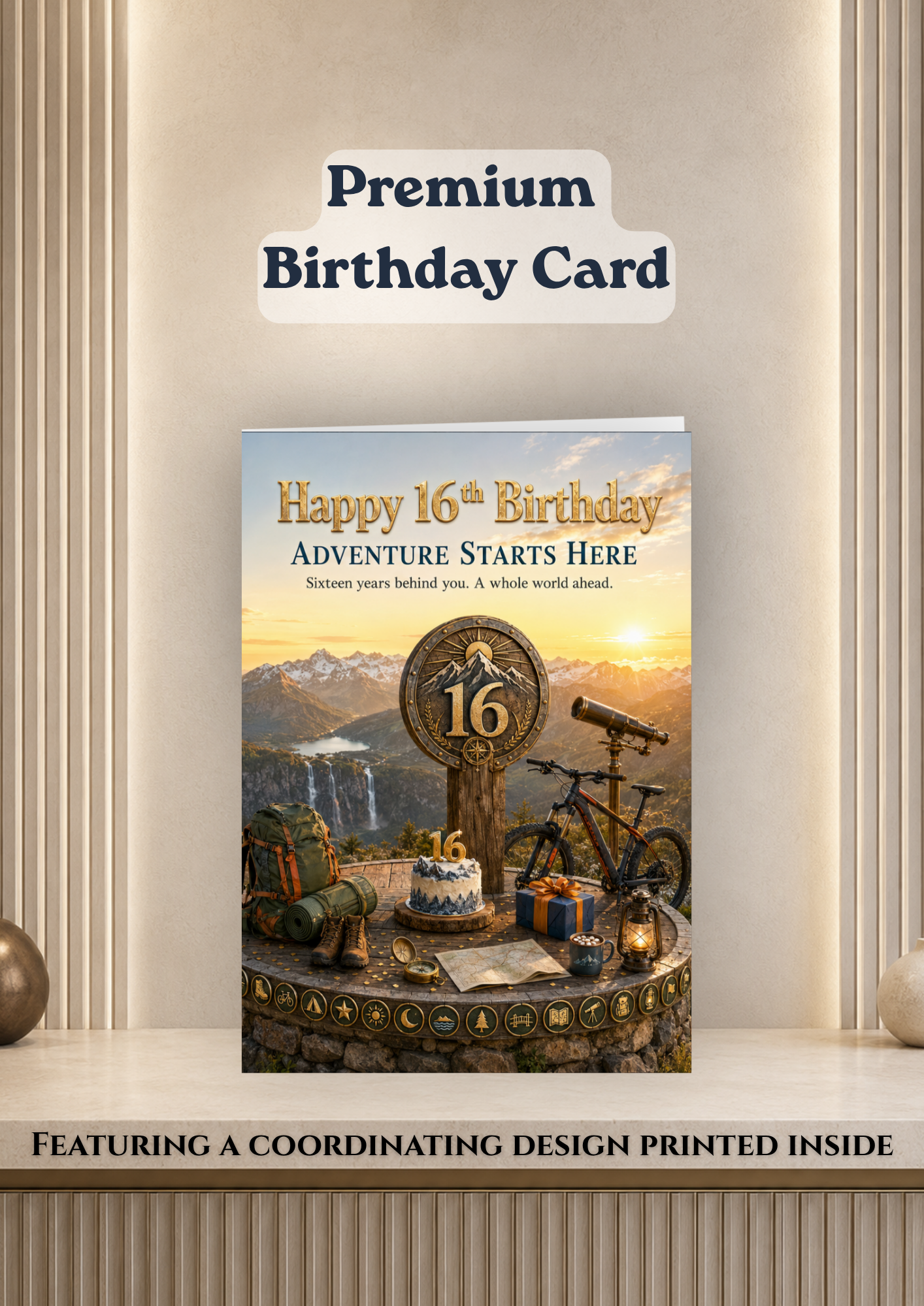 Luxury 16th Birthday Card | Milestone Birthday Card | Card with Envelope