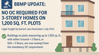 🏗️ BBMP Update: No OC Required for 3-Storey Homes on 1,200 Sq. Ft. Plots