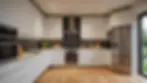 Eye-level view of a contemporary kitchen design
