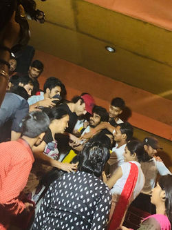 Megastar Aazaad at Banaras with fans