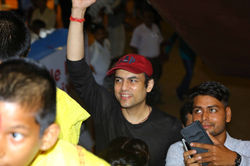 Megastar Aazaad at Banaras with fans