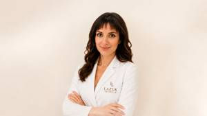 Dr. Iryna Lazuk explaining post-laser skincare reintroduction timing for Johns Creek patients