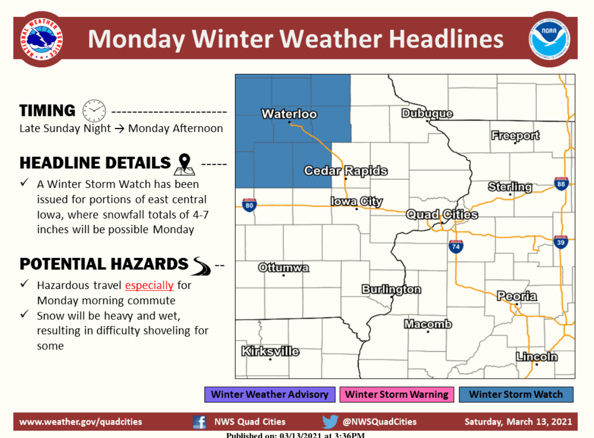 UPDATE ON THE SNOW THREAT...