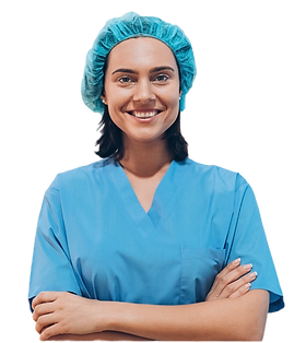 Sage-femme souriante illustrant l’accompagnement autour du Doppler fœtal DOPPLO®