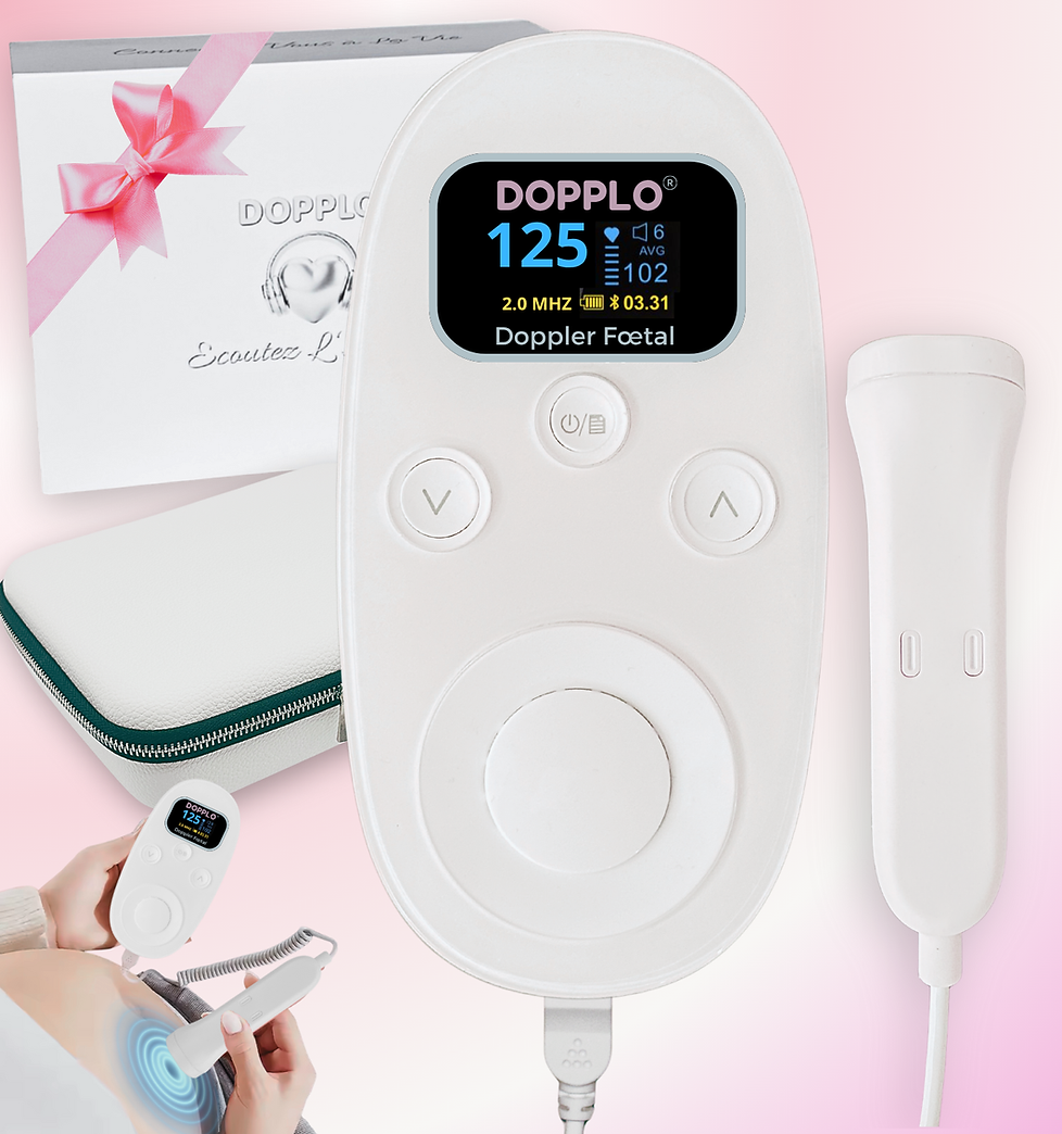 Coffret complet DOPPLO® avec Doppler fœtal, sonde, étui, gel et accessoires