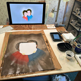 Cheri and Larry portrait in progress 17 - Oops....
