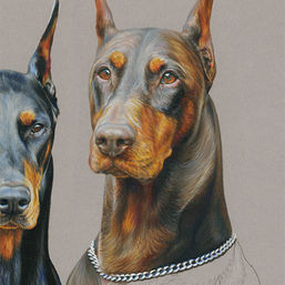 Moto and Candy portrait in progress 11