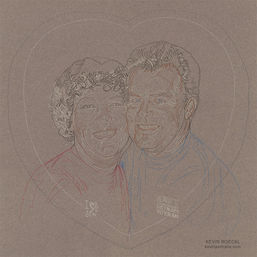 Cheri and Larry portrait in progress 1 - 57 years together