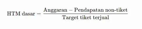 rumus pendapatan per tiket