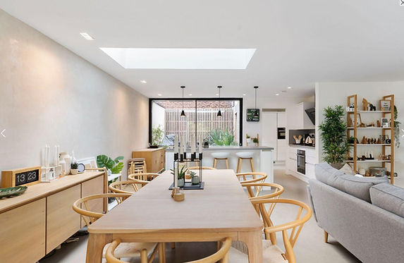 Main living space at Rumballs Court.