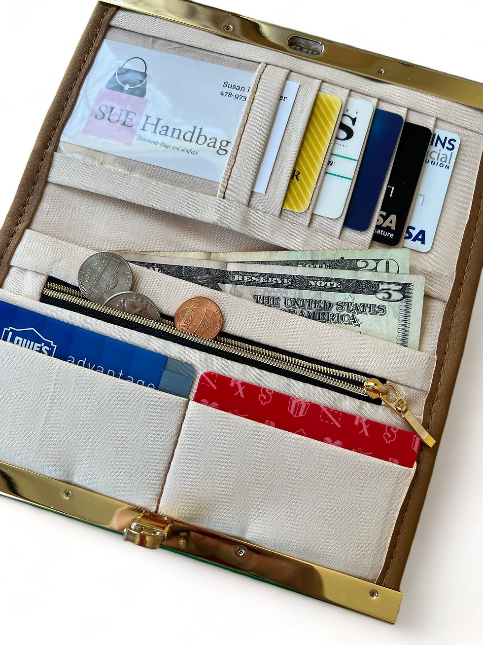 Thumbnail: Large Bi-Fold Wallet - Tan/Cork Print