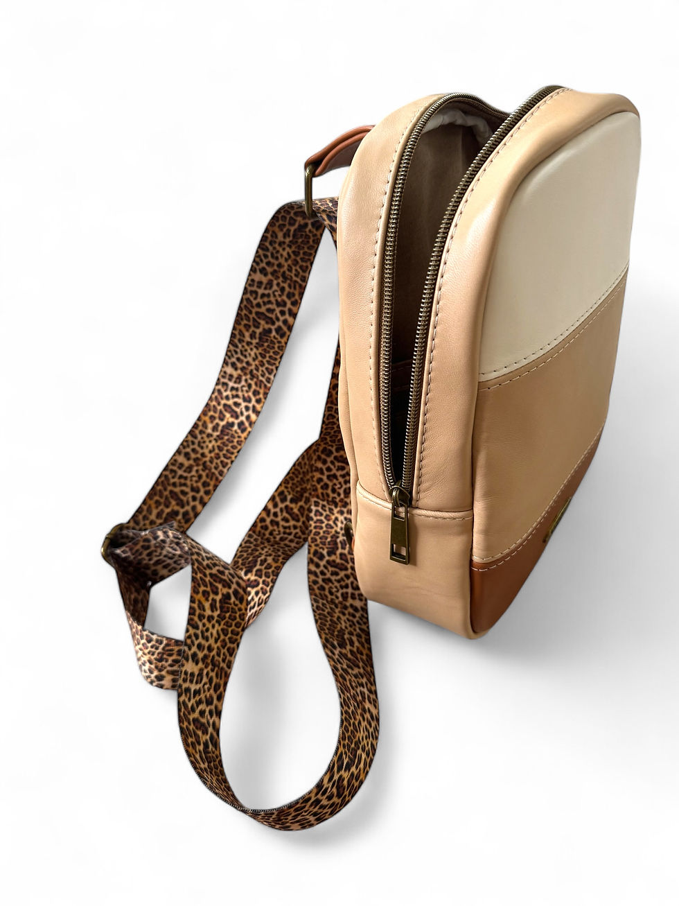 Thumbnail: Simplistic Sling - Cream/Tan/Golden Brown Leather