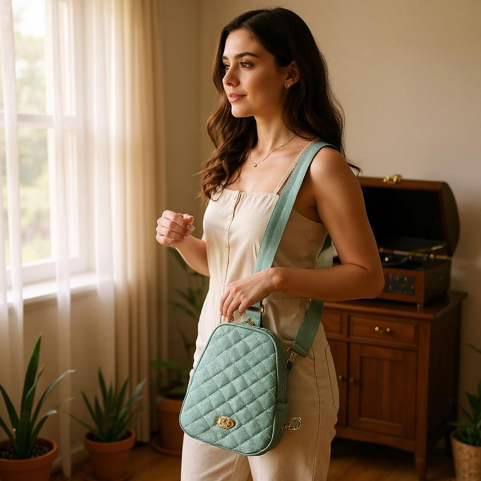 Thumbnail: Simplistic Sling - Smokey Green Quilted