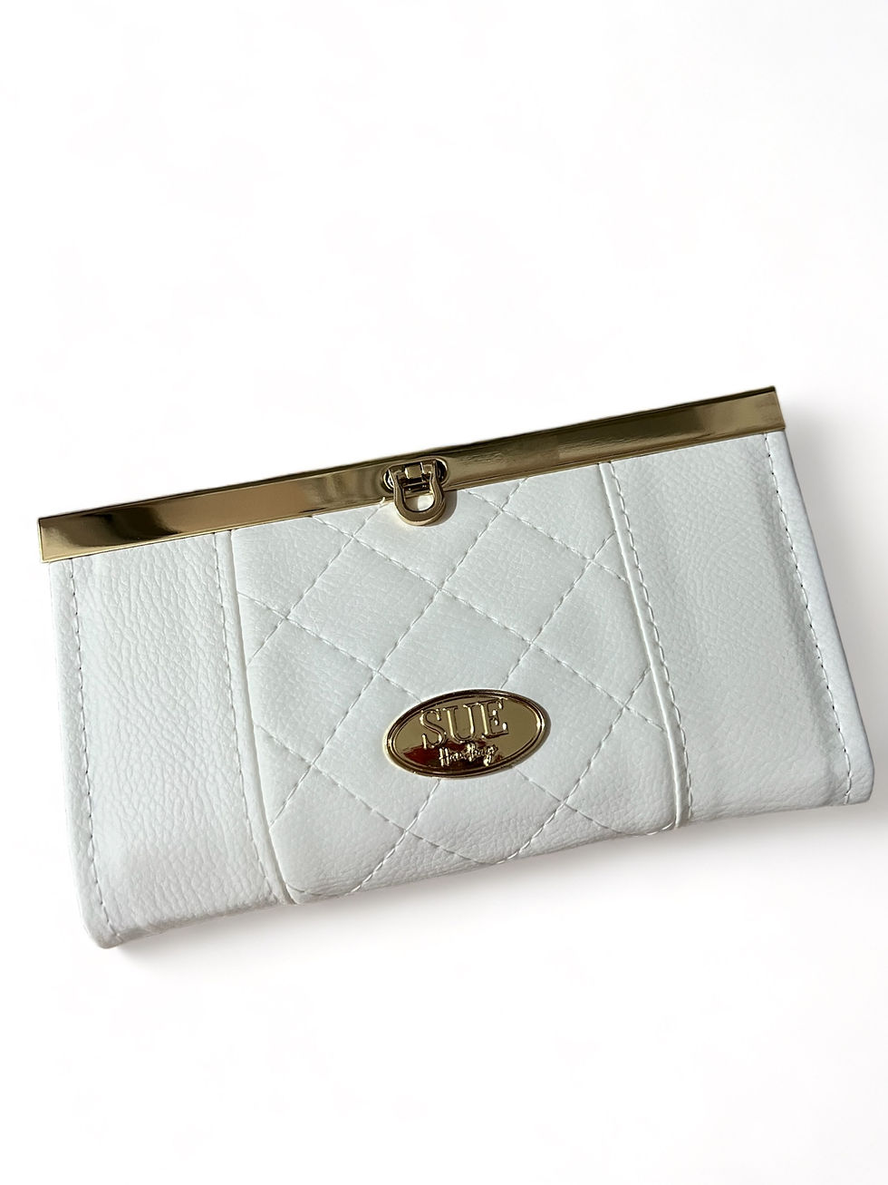 Thumbnail: Large Bi-Fold Wallet - White Quilted