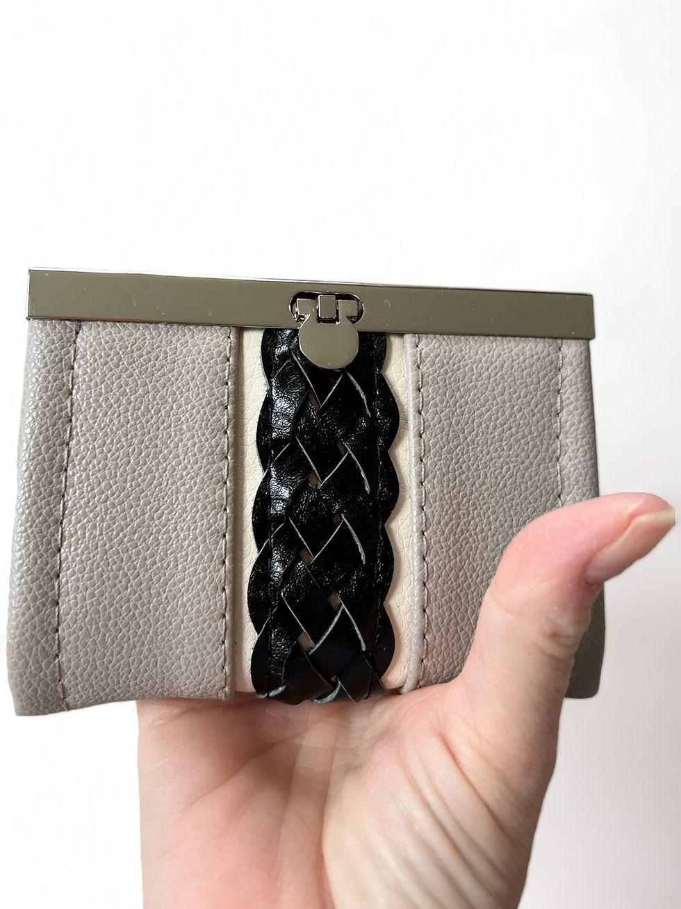 Thumbnail: Mini Bi-fold Wallet - Gray/Cream/Black