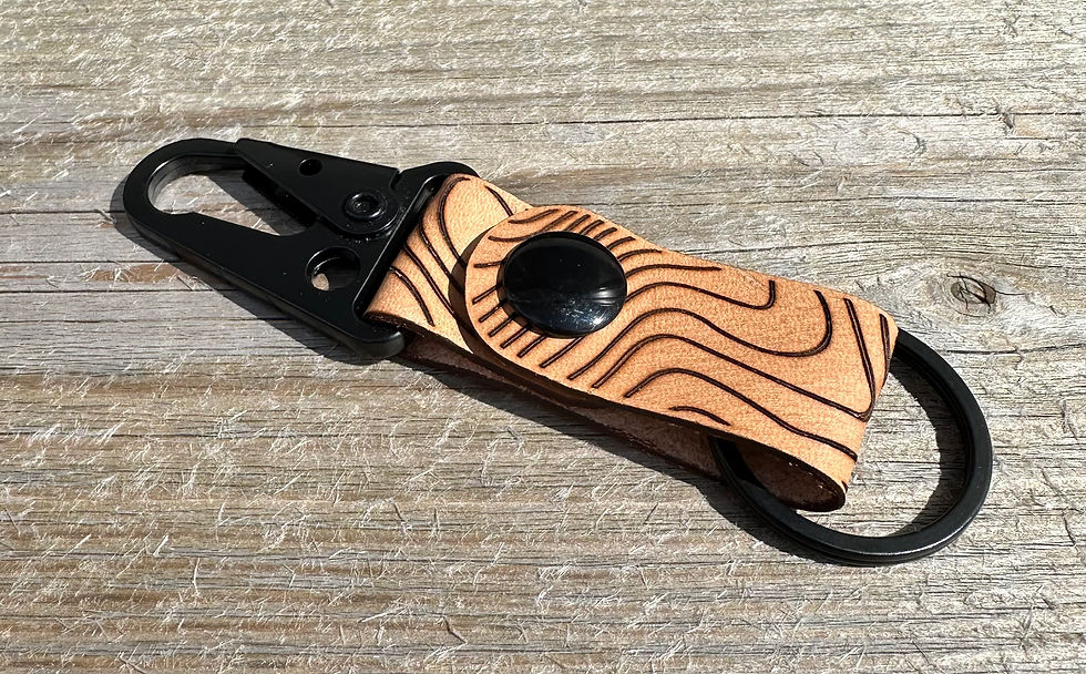 Thumbnail: Leather Tactical HK Sling Clip Keychain w/ Topography Engraving