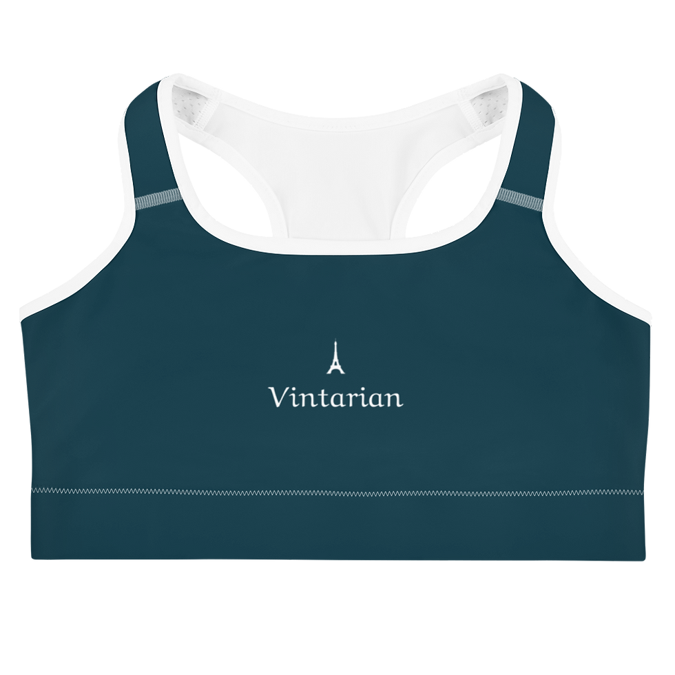 Thumbnail: Vintarian Women's Eiffel Yoga Sports bra - Blue Whale