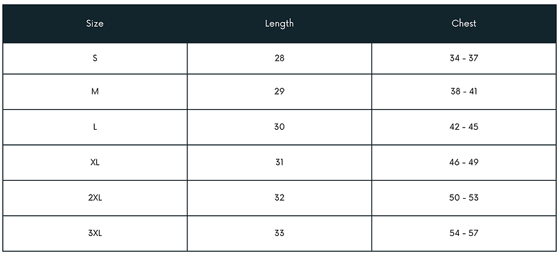 Men's Size Chart