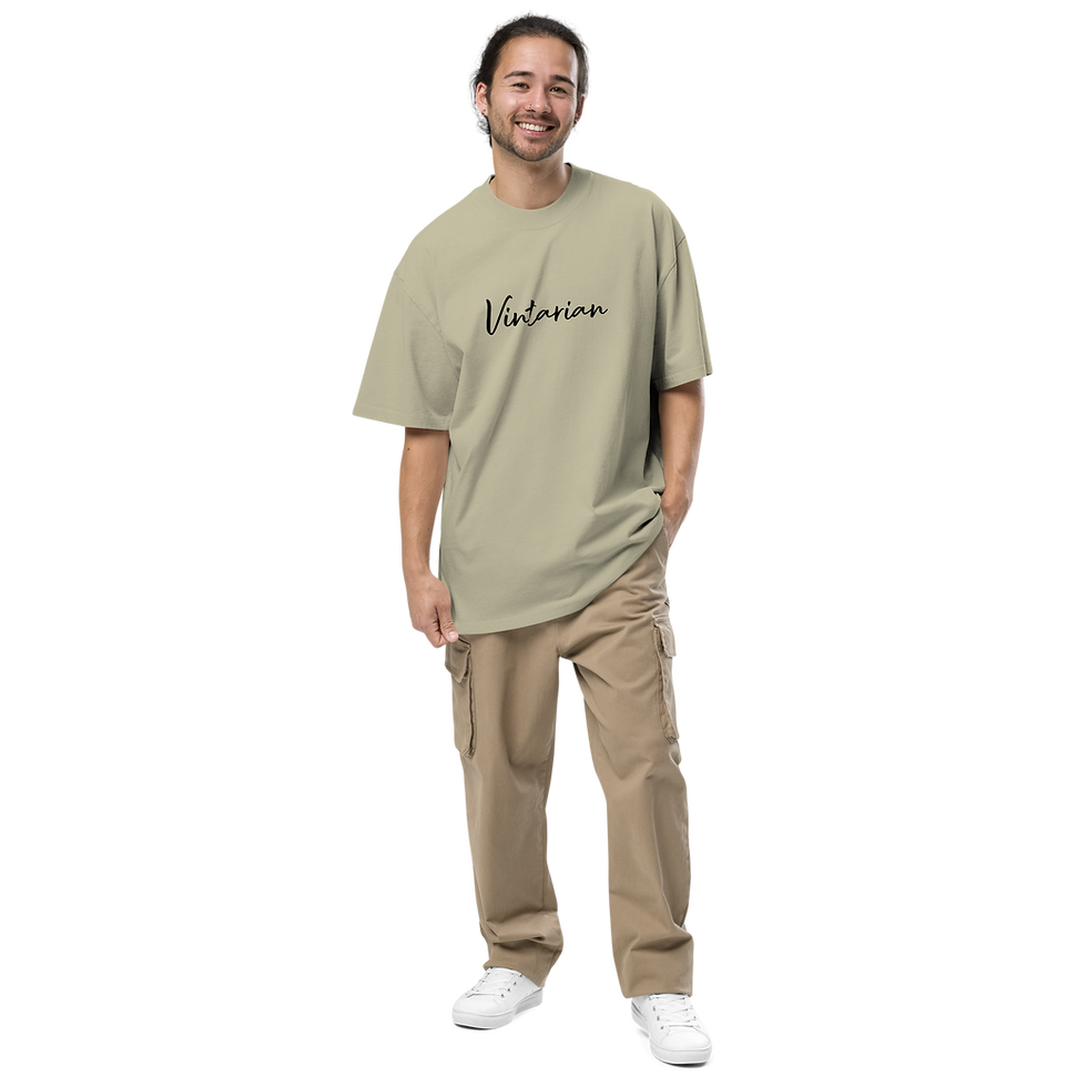 Thumbnail: Vintarian Men's Oversized Faded T-Shirt - Eiffel.