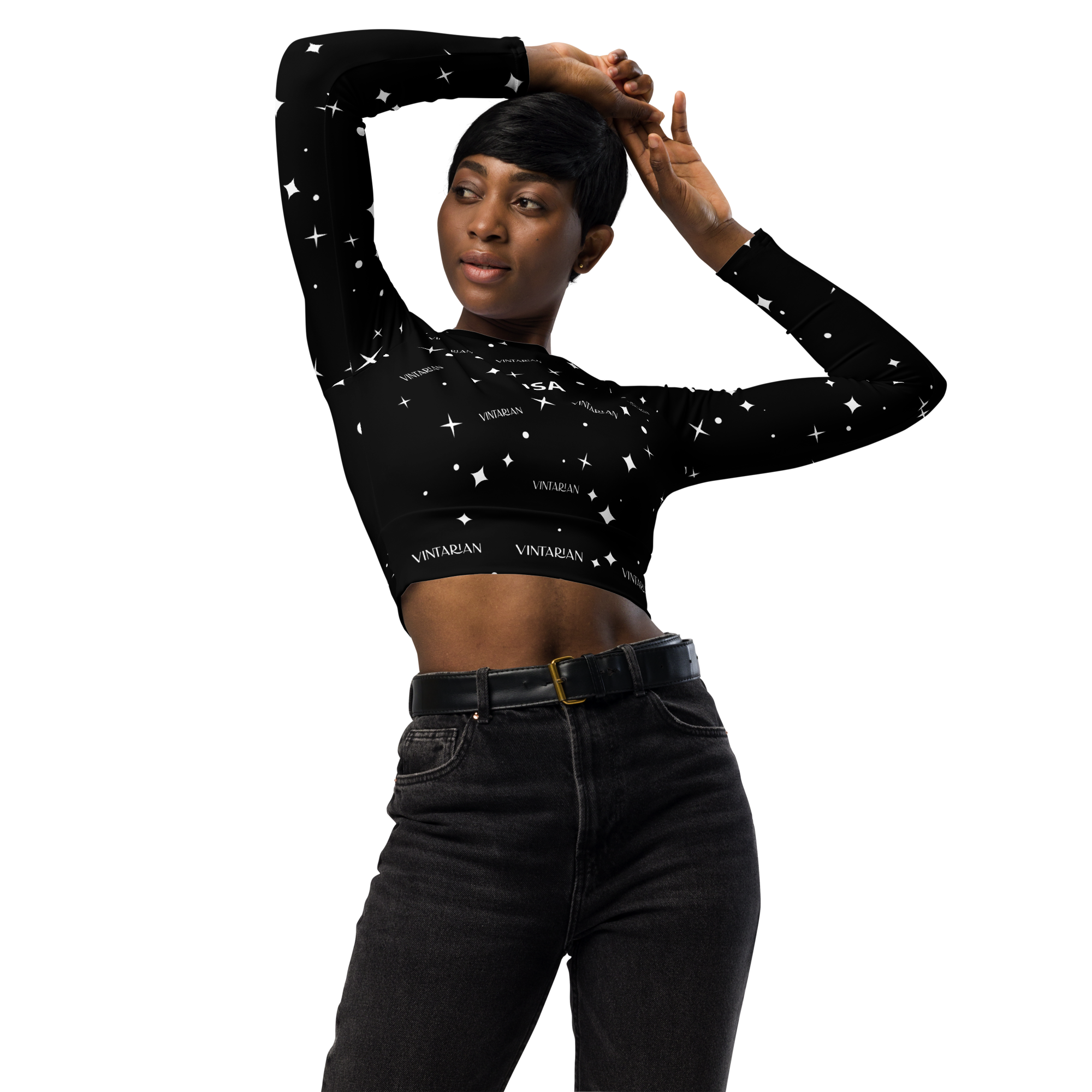 Vintarian Recycled Long-Sleeve Crop Top (USA Edition)