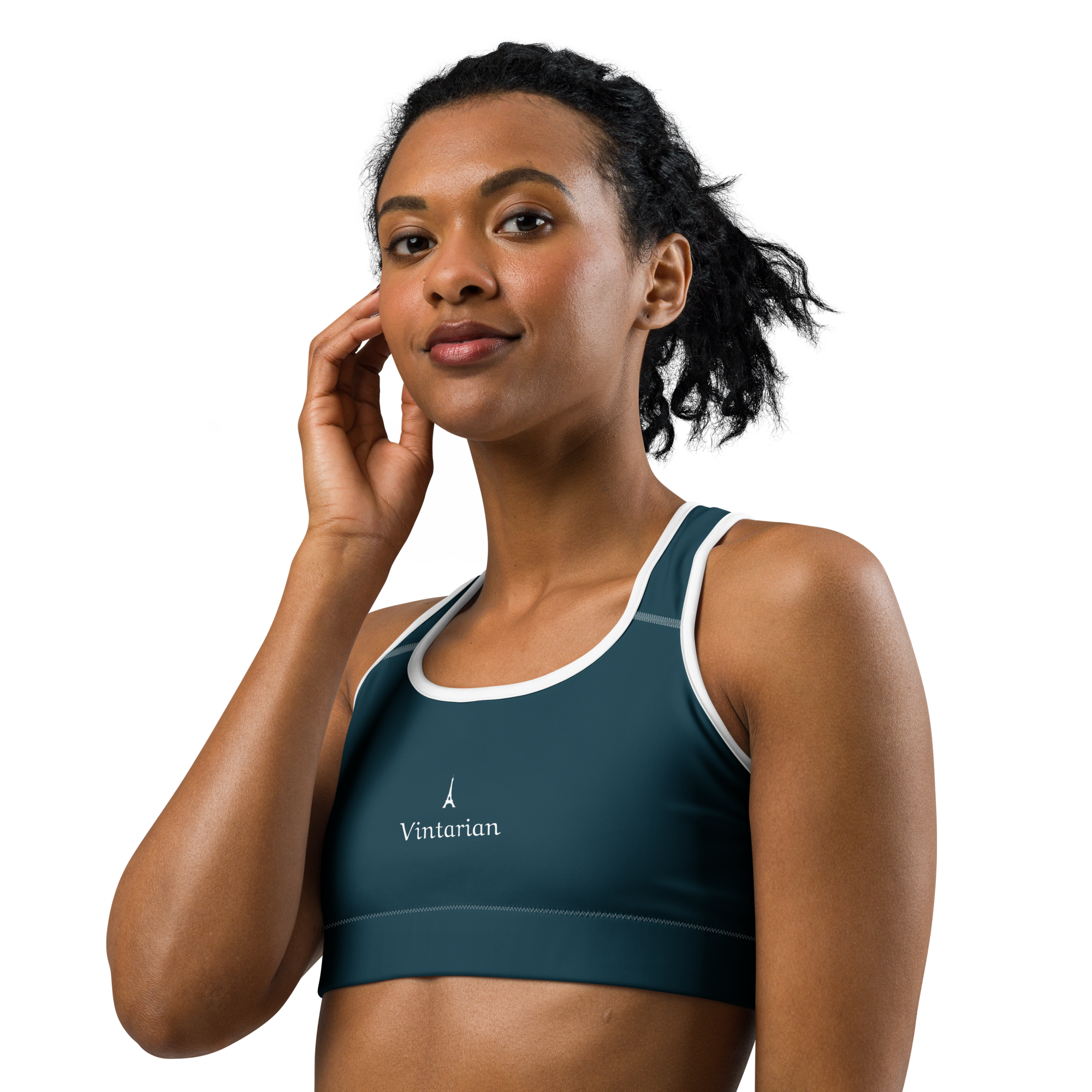 Vintarian Women's Eiffel Yoga Sports bra - Blue Whale