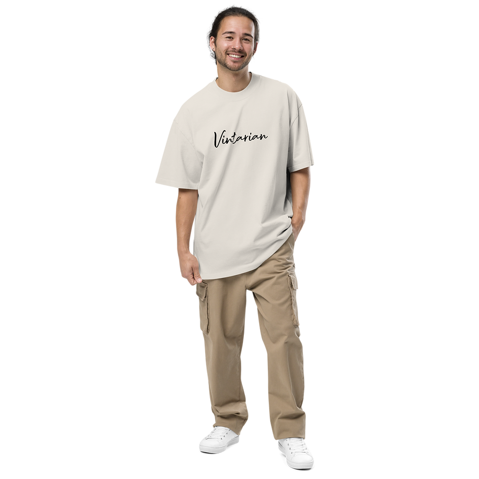 Thumbnail: Vintarian Men's Oversized Faded T-Shirt - Eiffel.