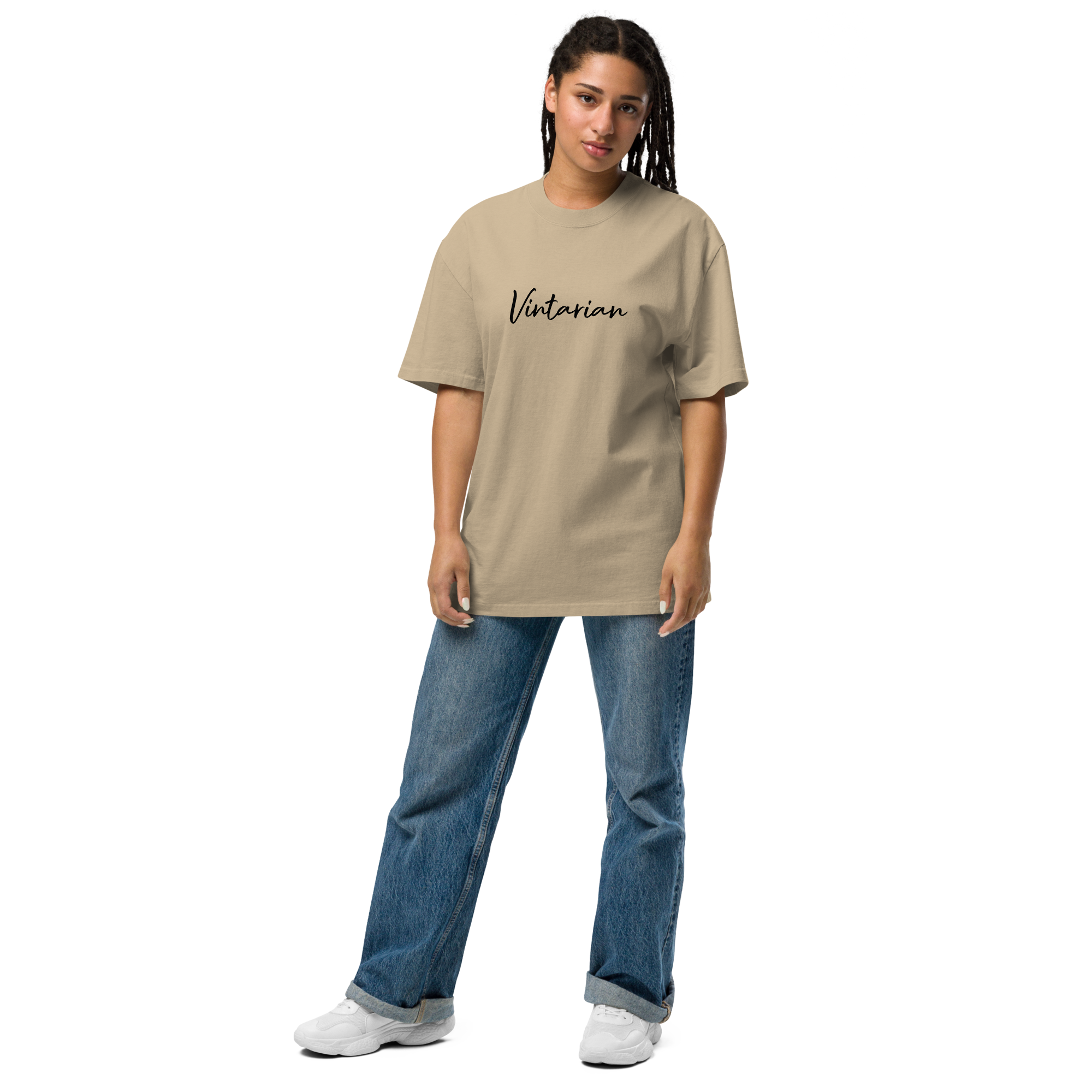 Vintarian Women's Oversized Faded T-Shirt - Eiffel.