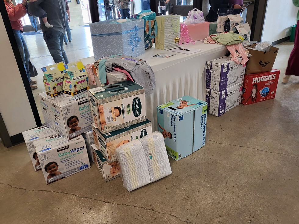 Baby products for the Pregnancy Health Center.