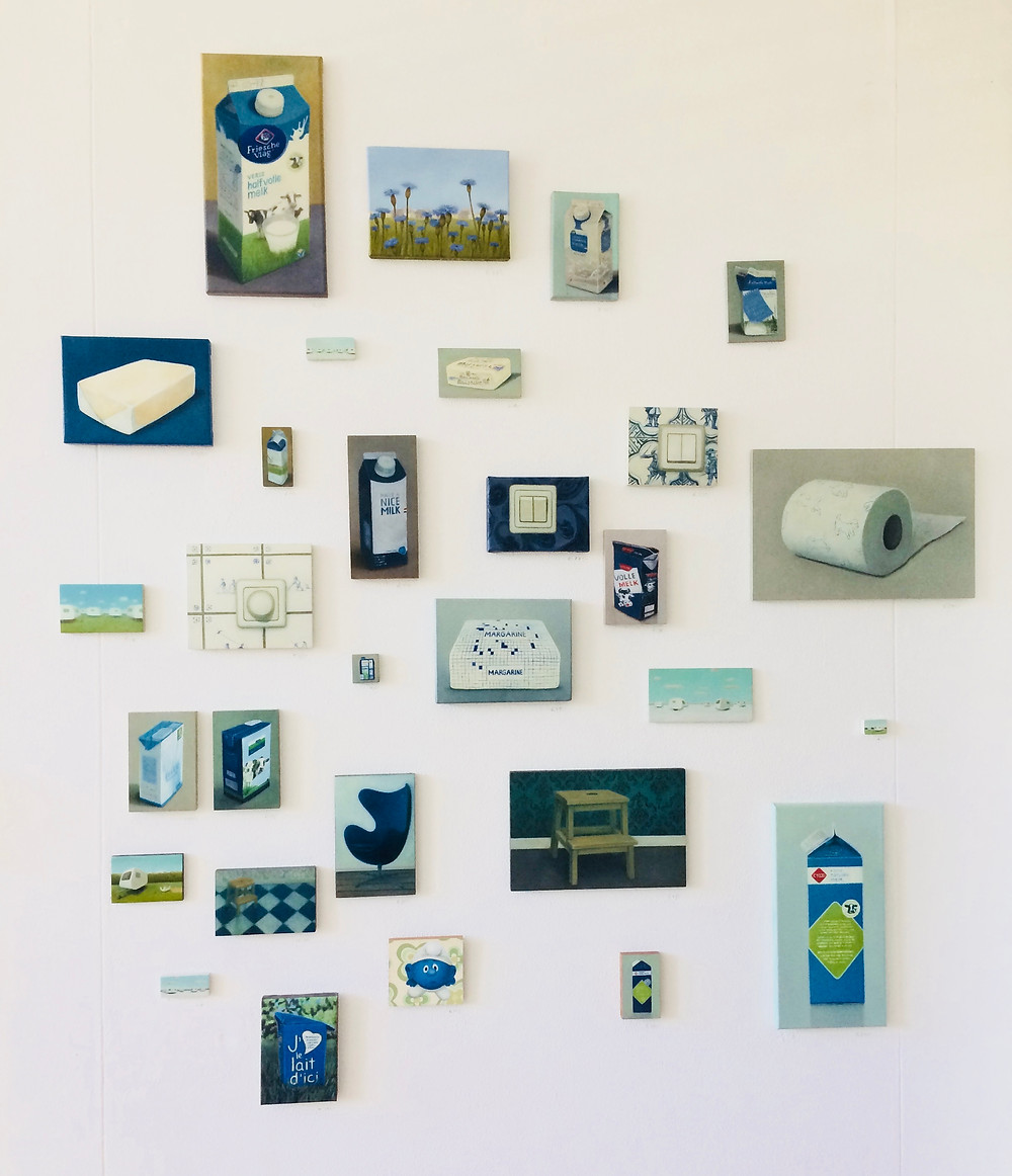 Het blauw deel van de muur.