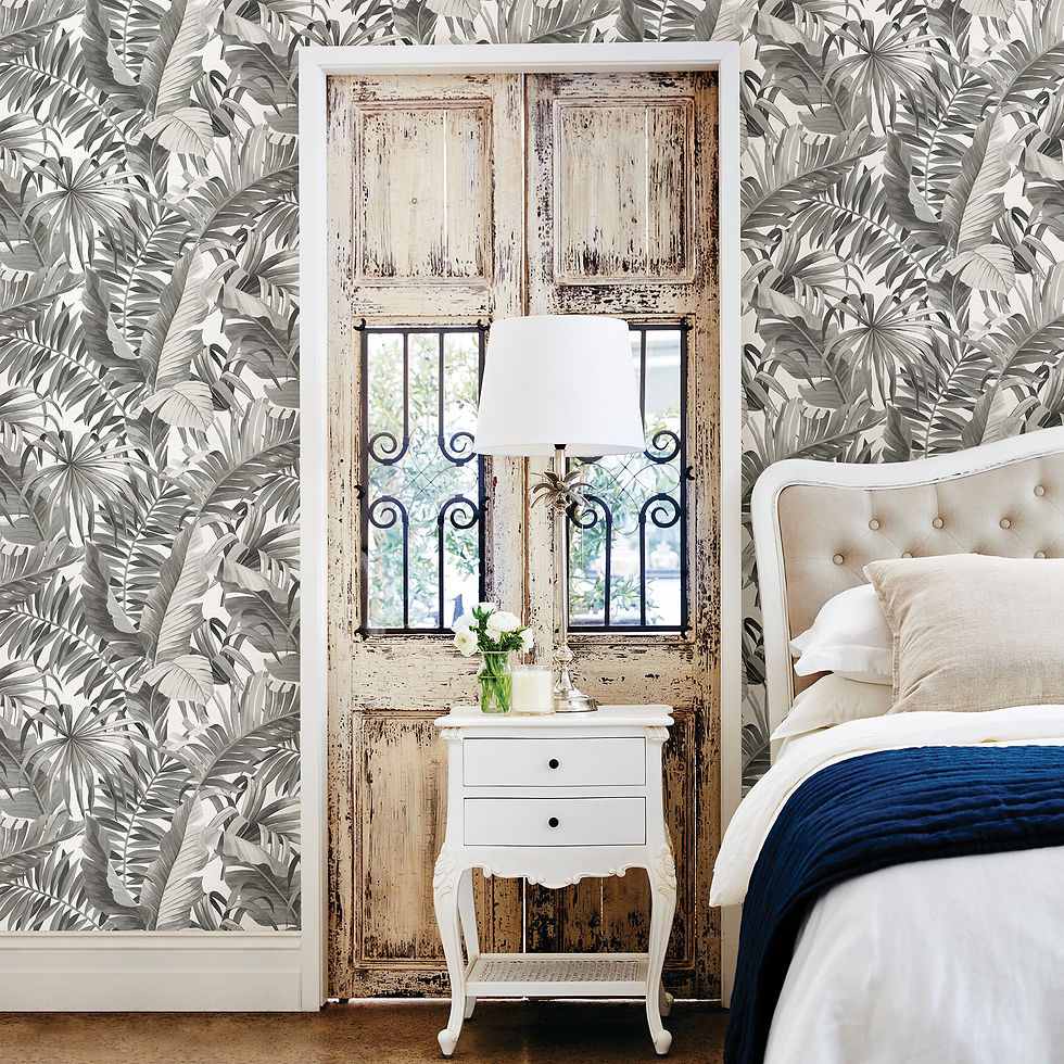 Alfresco Grey Tropical Palm Wallpaper 2969-24134