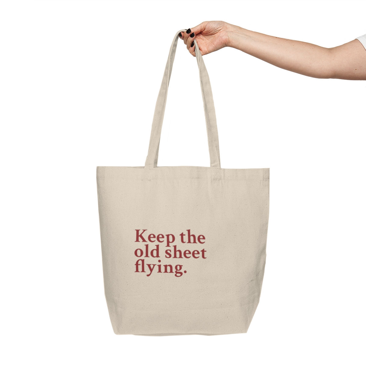 Keep the Old Sheet Flying Canvas Tote