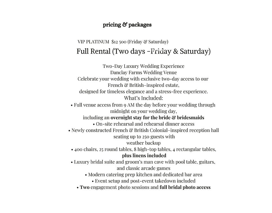 pricing  VIP Platinum Package- 2 full days access