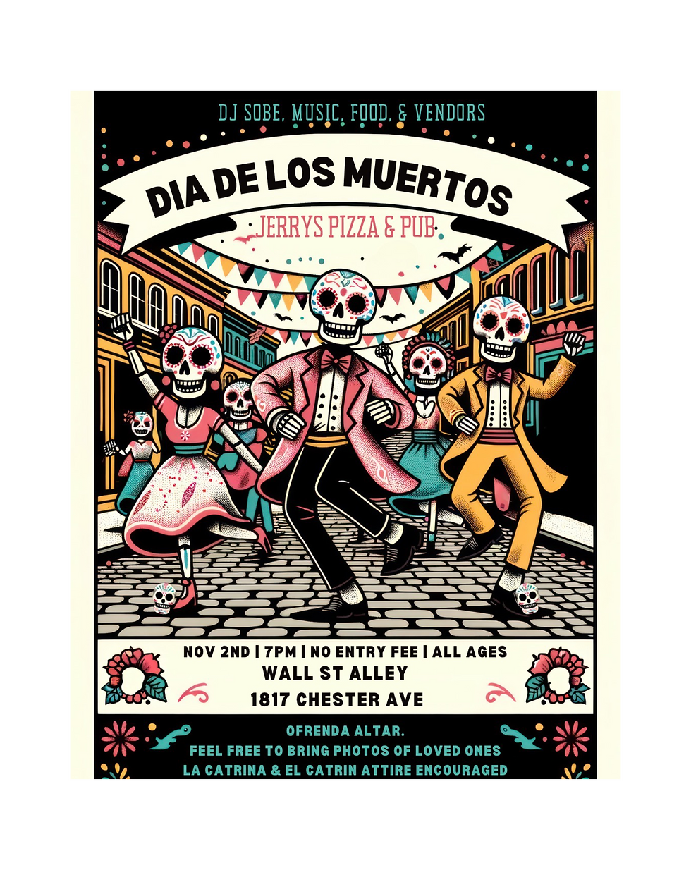 Jerry’s Pizza & Pub Día De Los Muertos