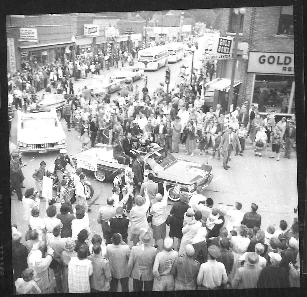 JFK going down parade route
