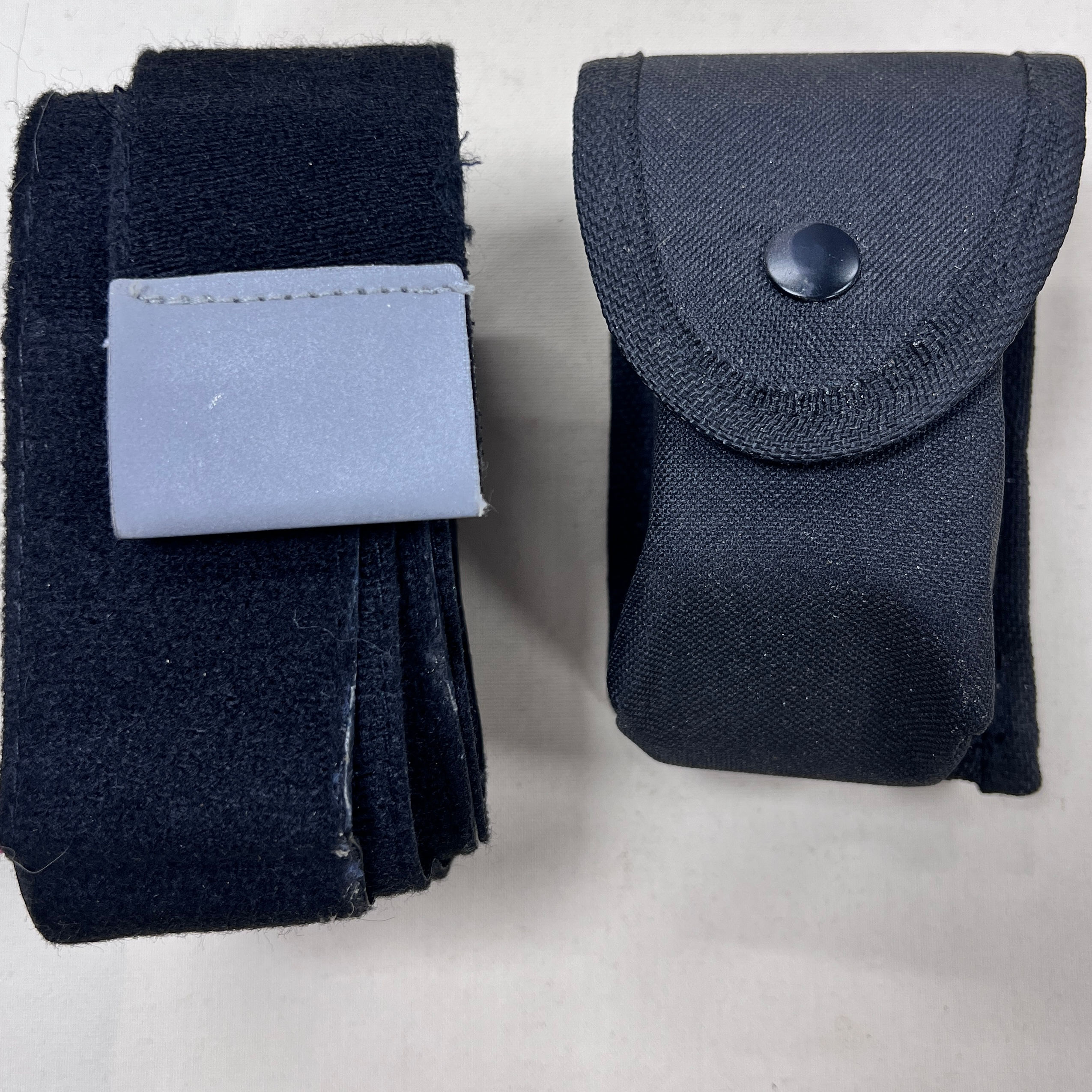 Ex Police Leg restraints black Velcro Twin Pack with Pouch 