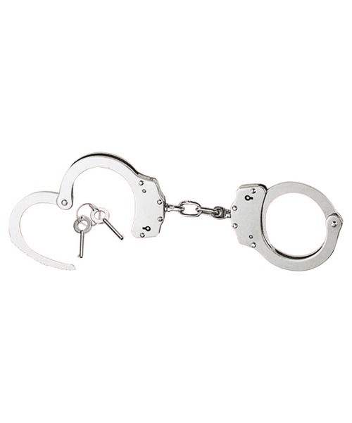 Thumbnail: Solid Steel Nickel Plated Professional Handcuffs Silver or Black