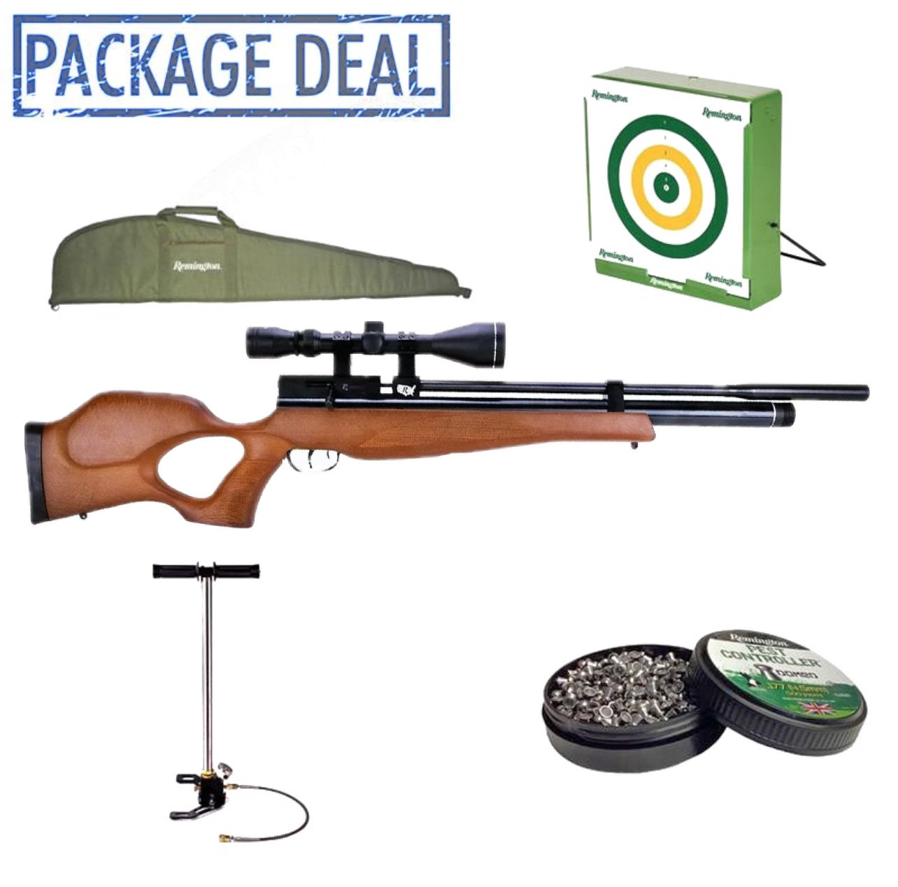 Remington Airacobra Package Deal. Rifle, Pump, bag, pellets, target,  PCP